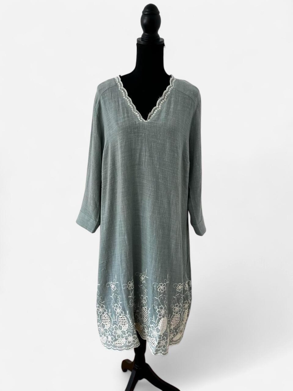 Soft Surroundings Coastal Cotton Gauze Dress Boho Chic Resortwear Summer Dress L